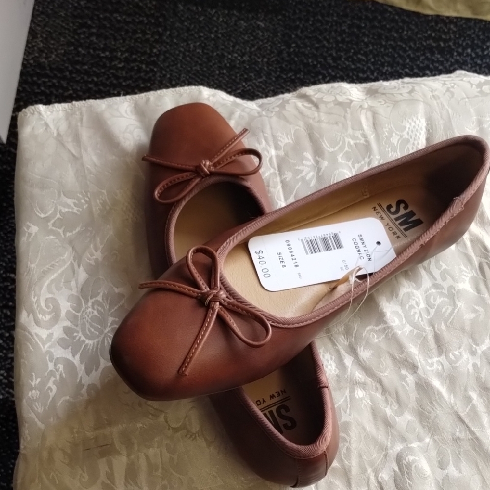 SM New York Brown Ballet Flats with Bow